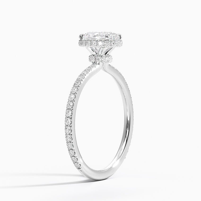 18KW Lab Grown Sapphire Gala Diamond Ring, large top view
