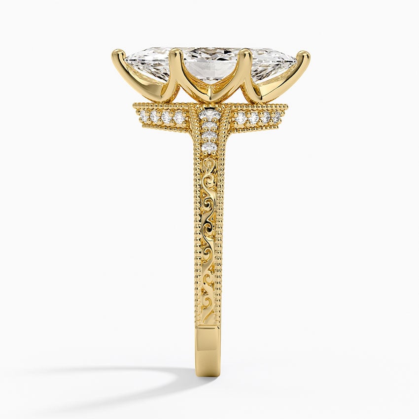18K Yellow Gold Luxe Hudson Engraved Diamond Ring (1/10 ct. tw.)