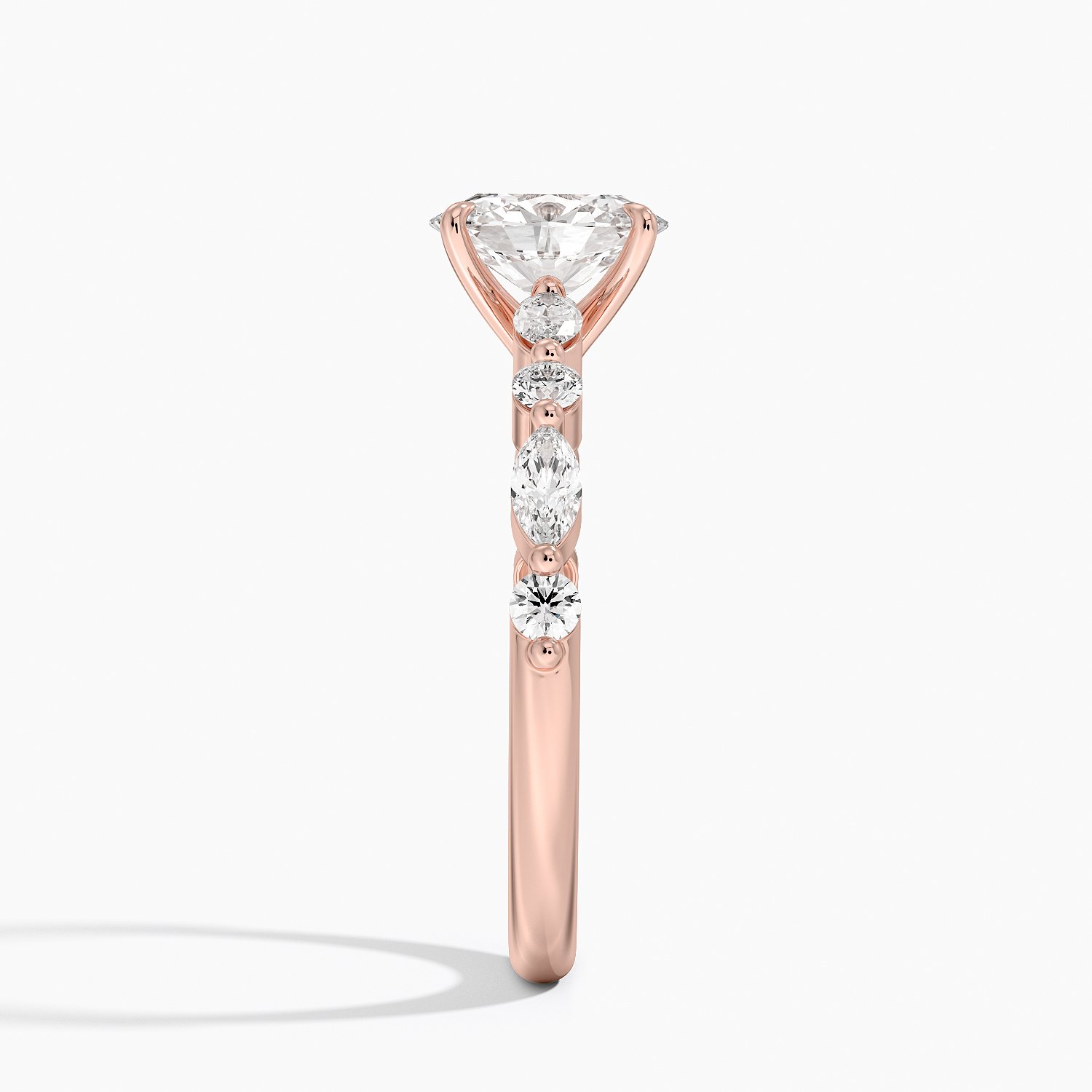 14KR Moissanite Versailles Half-Coverage Diamond Ring (1/3 ct. tw.), large side view