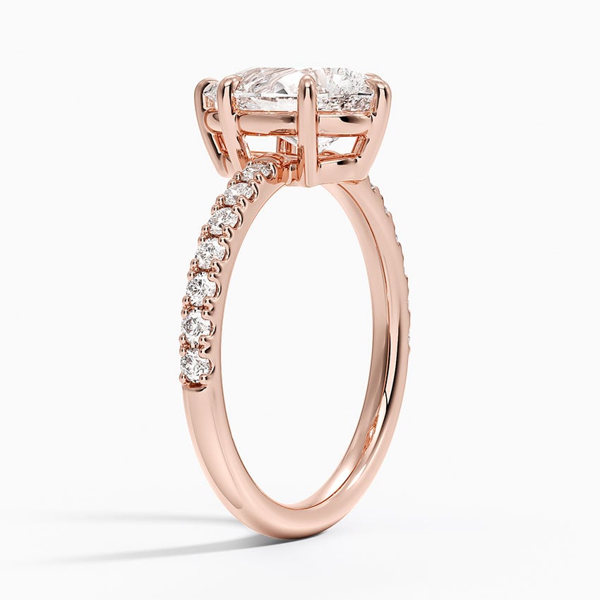 14K Rose Gold Dara Low-Profile Diamond Ring