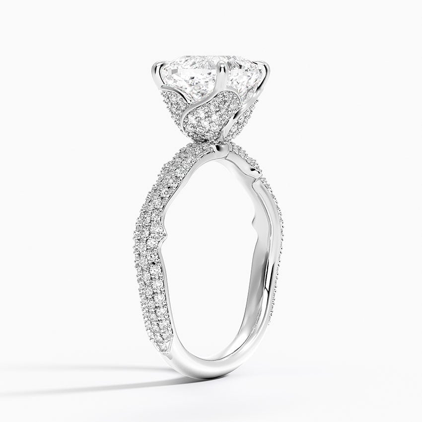 18K White Gold Rose Thorn Diamond Ring