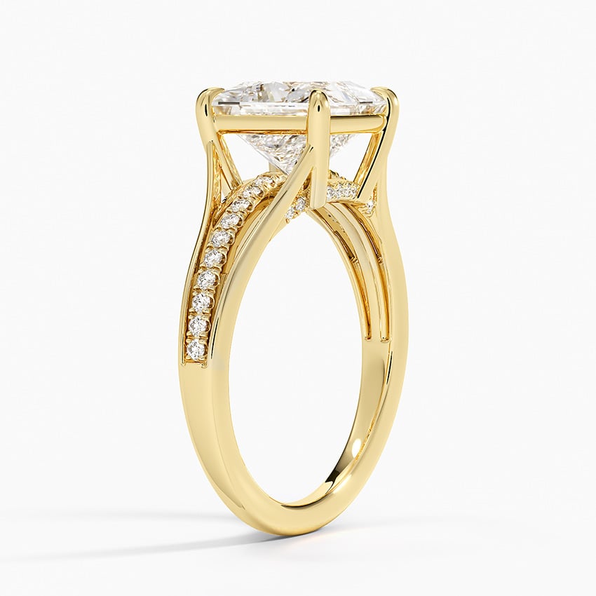 18K Yellow Gold Tressa Split Shank Diamond Ring