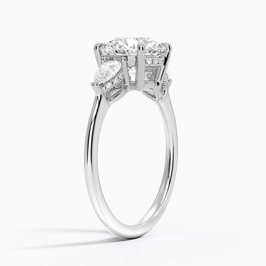 Platinum Adorned Opera Three Stone Diamond Ring (1/2 ct. tw.)