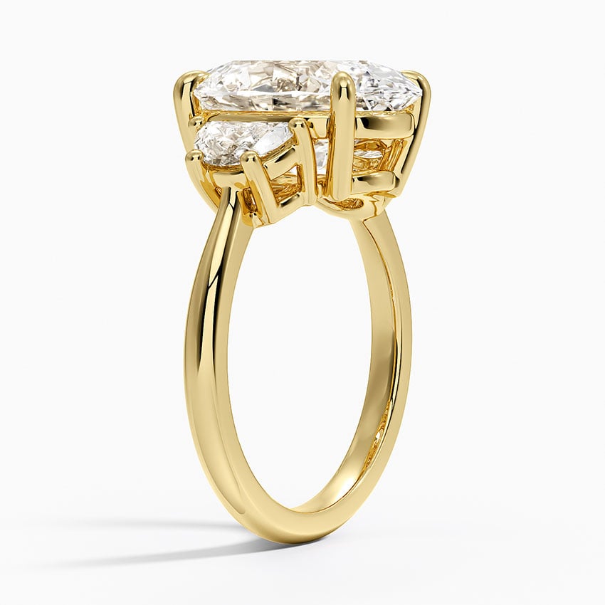 Half Moon Three Stone Diamond Ring (1/2 ct. tw.) in 18K Yellow Gold