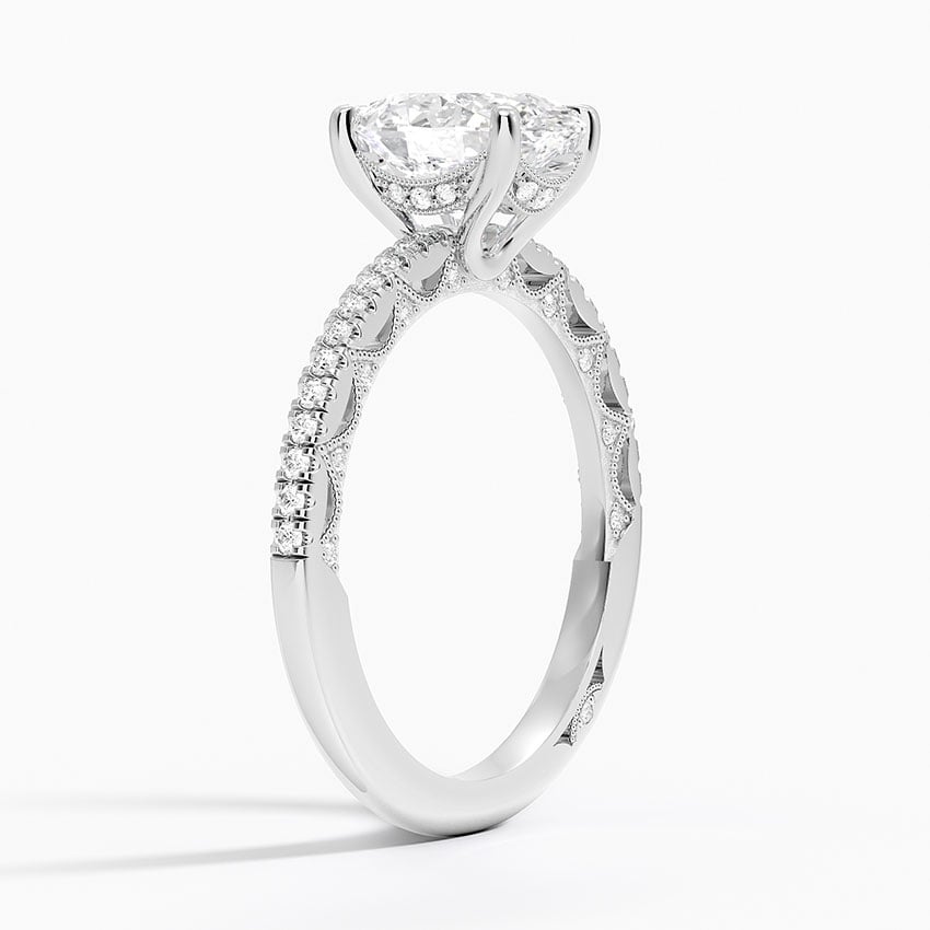 18K White Gold Tacori Lunetta Crescent Diamond Ring
