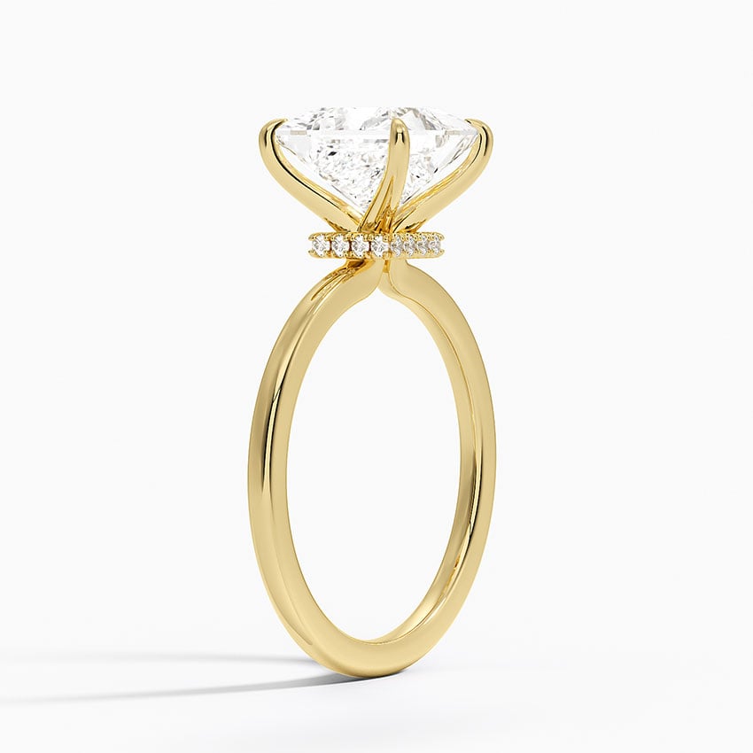 Pavé Wrap Hidden Halo Diamond Engagement Ring - Secret Halo