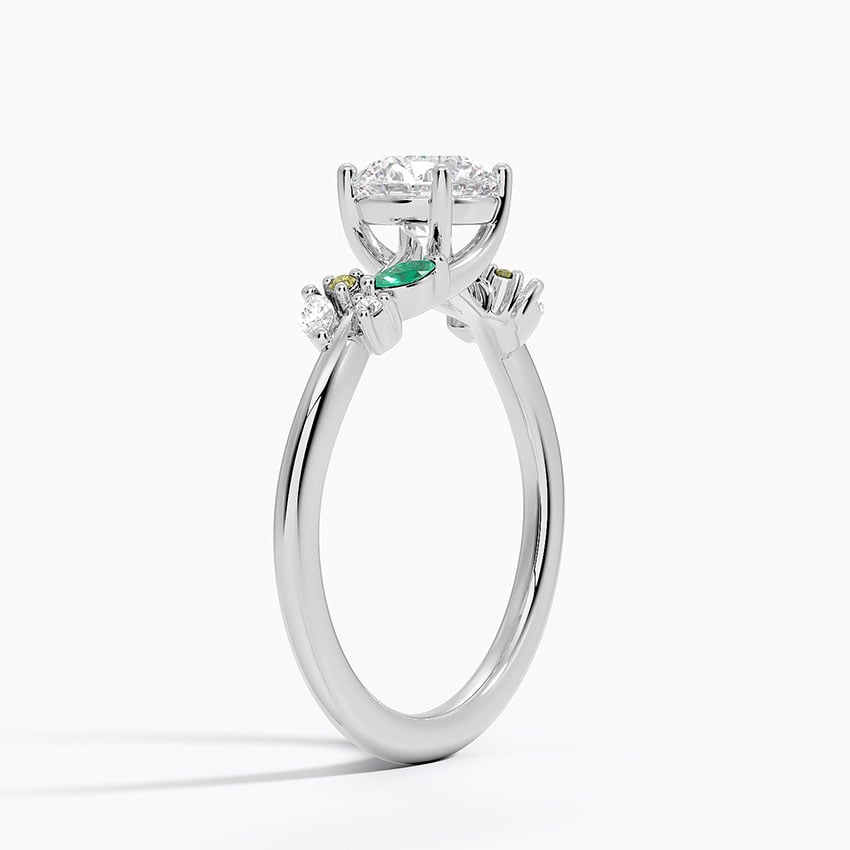 PT Sapphire Arden Diamond Ring with Lab Emerald Accents, large top view