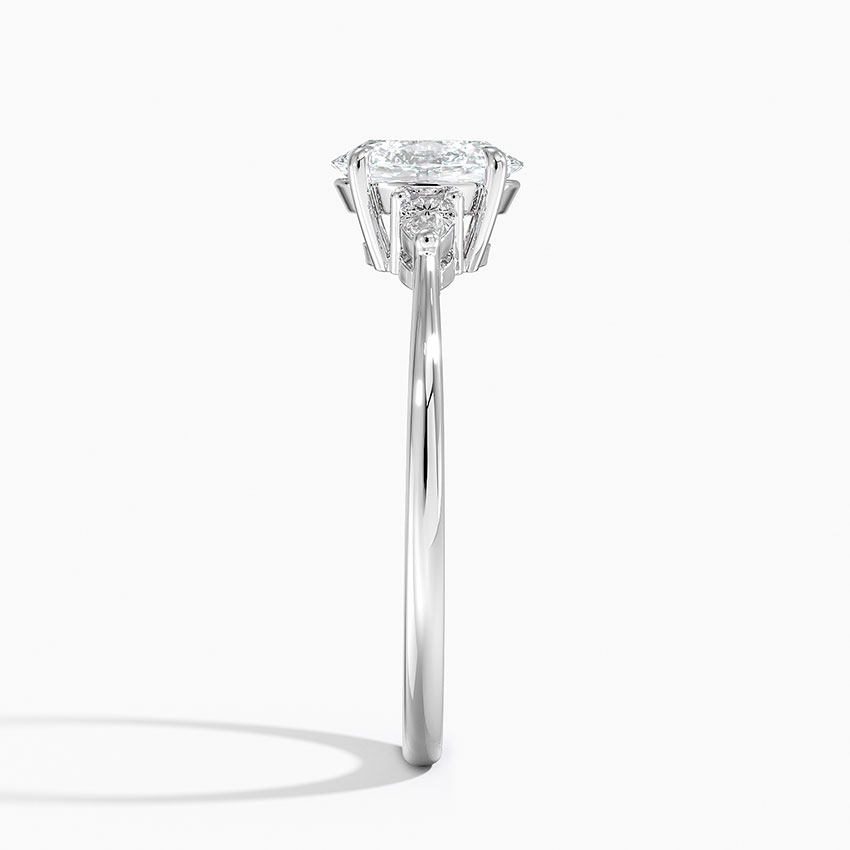 18K White Gold Aria Three Stone Diamond Ring (1/10 ct. tw.)