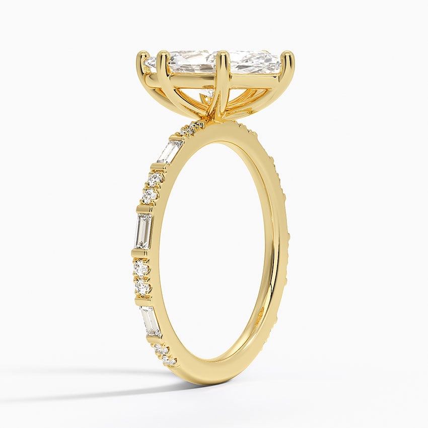 Luz Baguette and Round Diamond Ring
