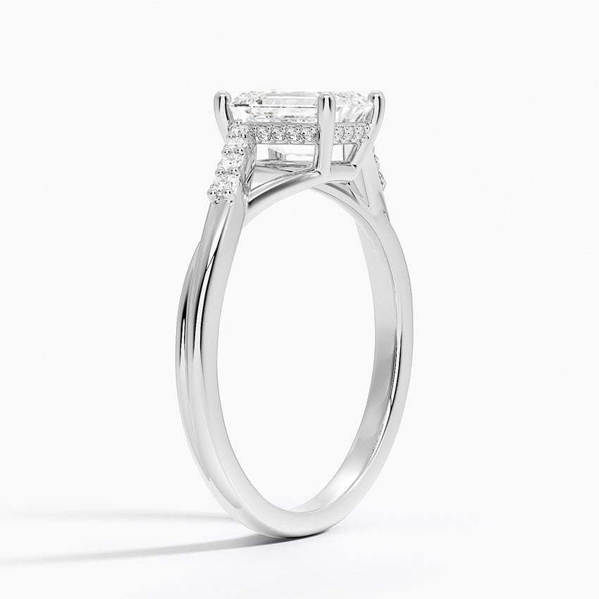 18K White Gold Chamise Hidden Halo Diamond Ring