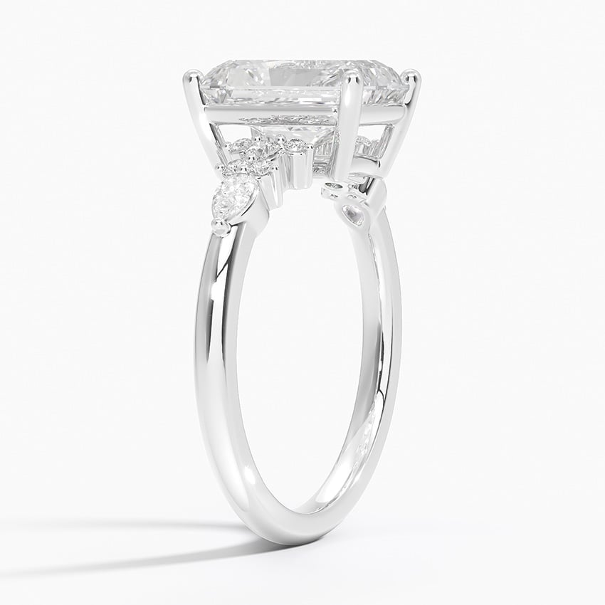 18K White Gold Rosette Diamond Ring