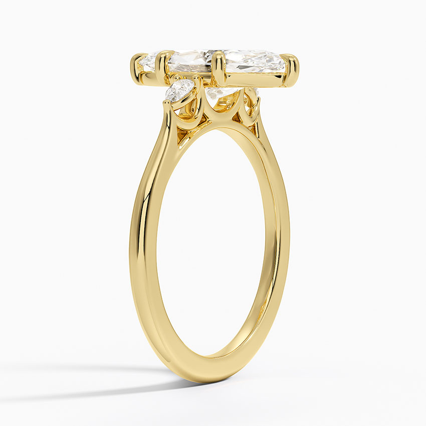 18K Yellow Gold Perfect Fit Aria Three Stone Diamond Ring