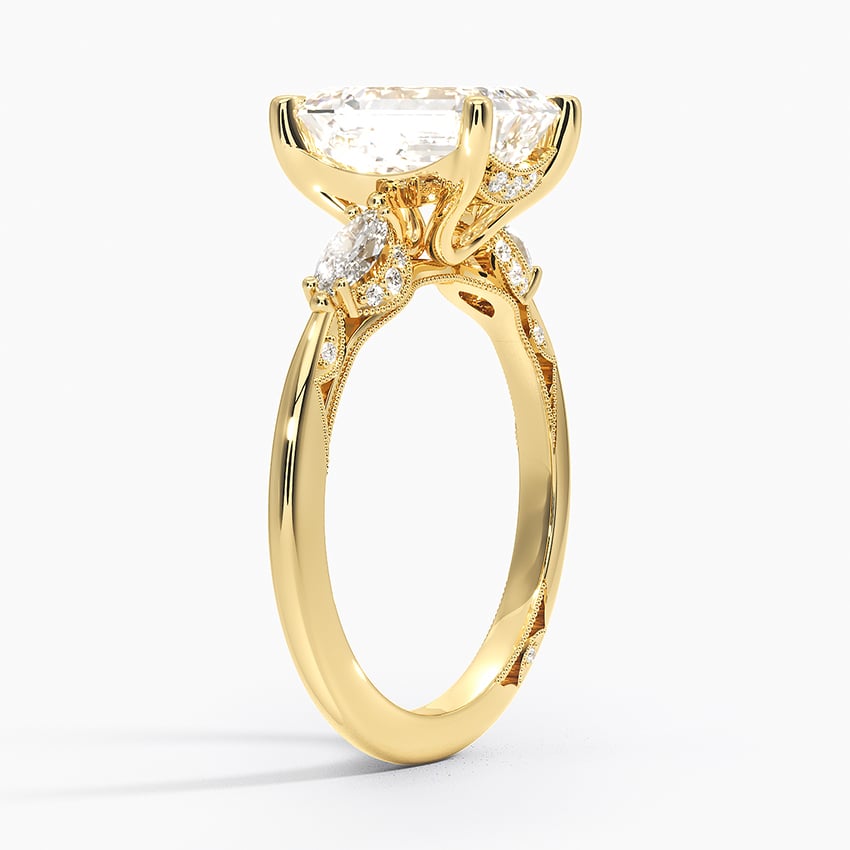 Three Stone Marquise Engagement Ring