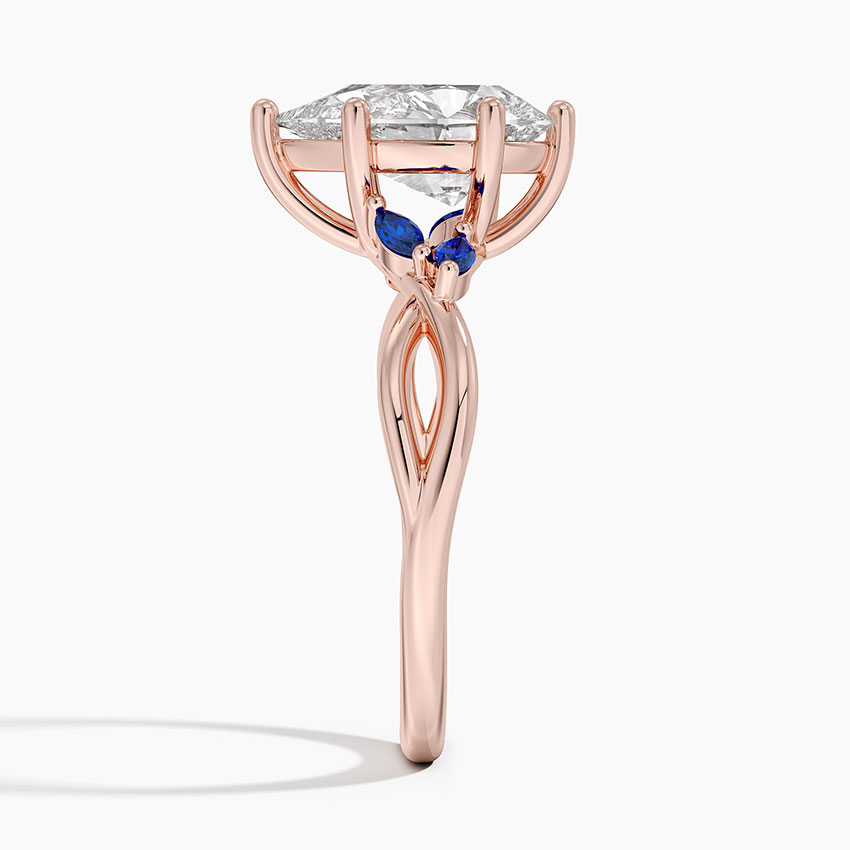 14K Rose Gold Willow Ring With Sapphire Accents