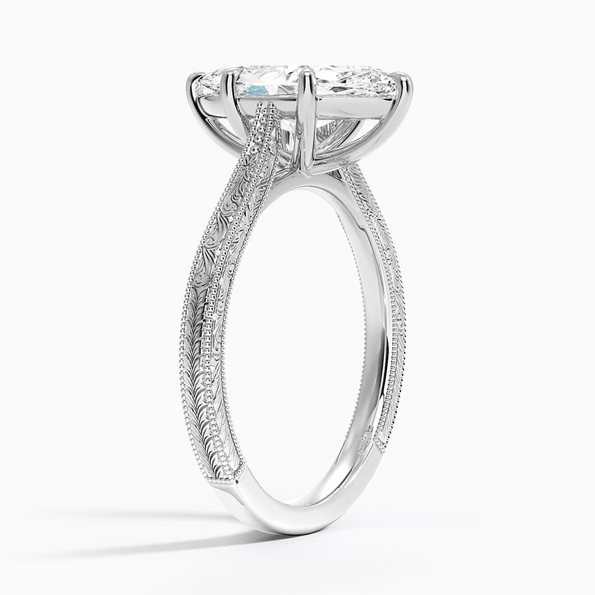 Platinum Elsie Engraved Ring