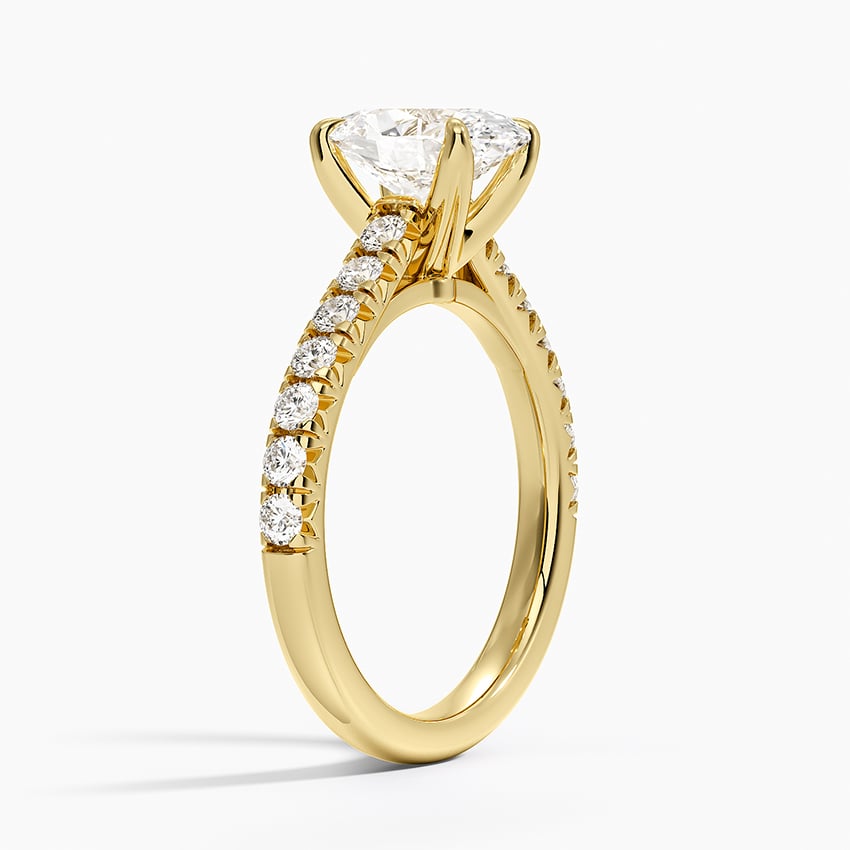 18K Yellow Gold Sienna Half Coverage Diamond Ring