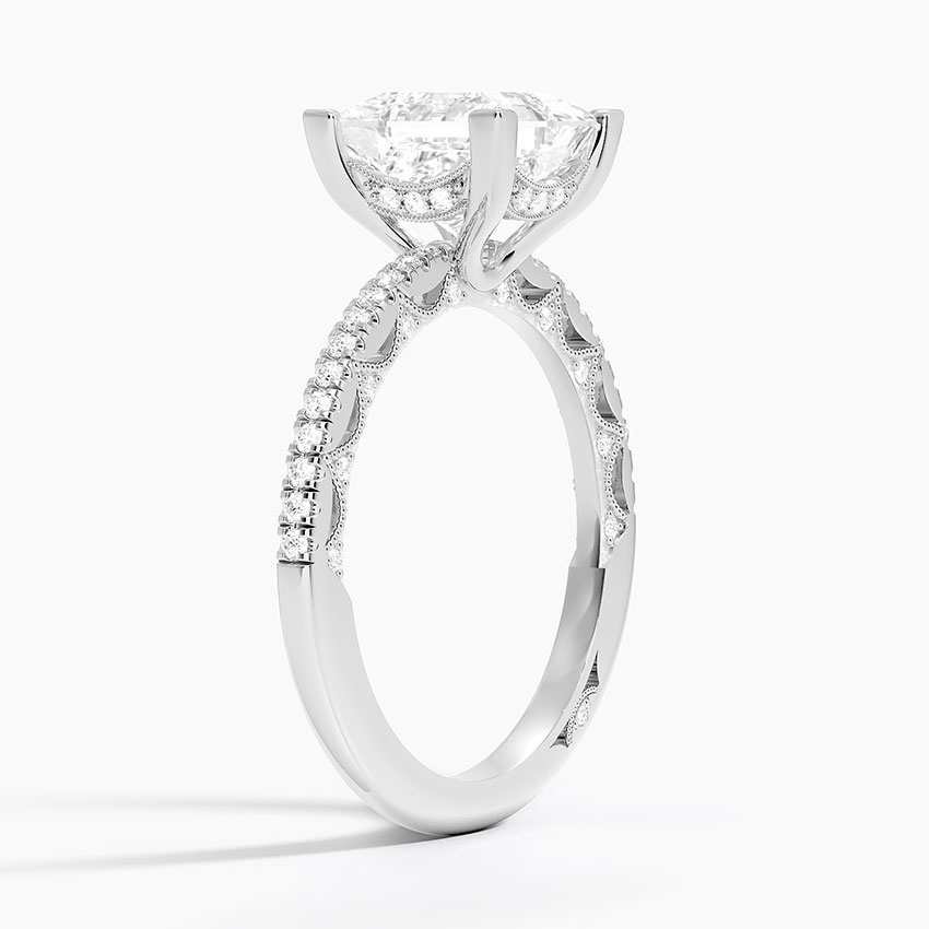 18K White Gold Tacori Lunetta Crescent Diamond Ring