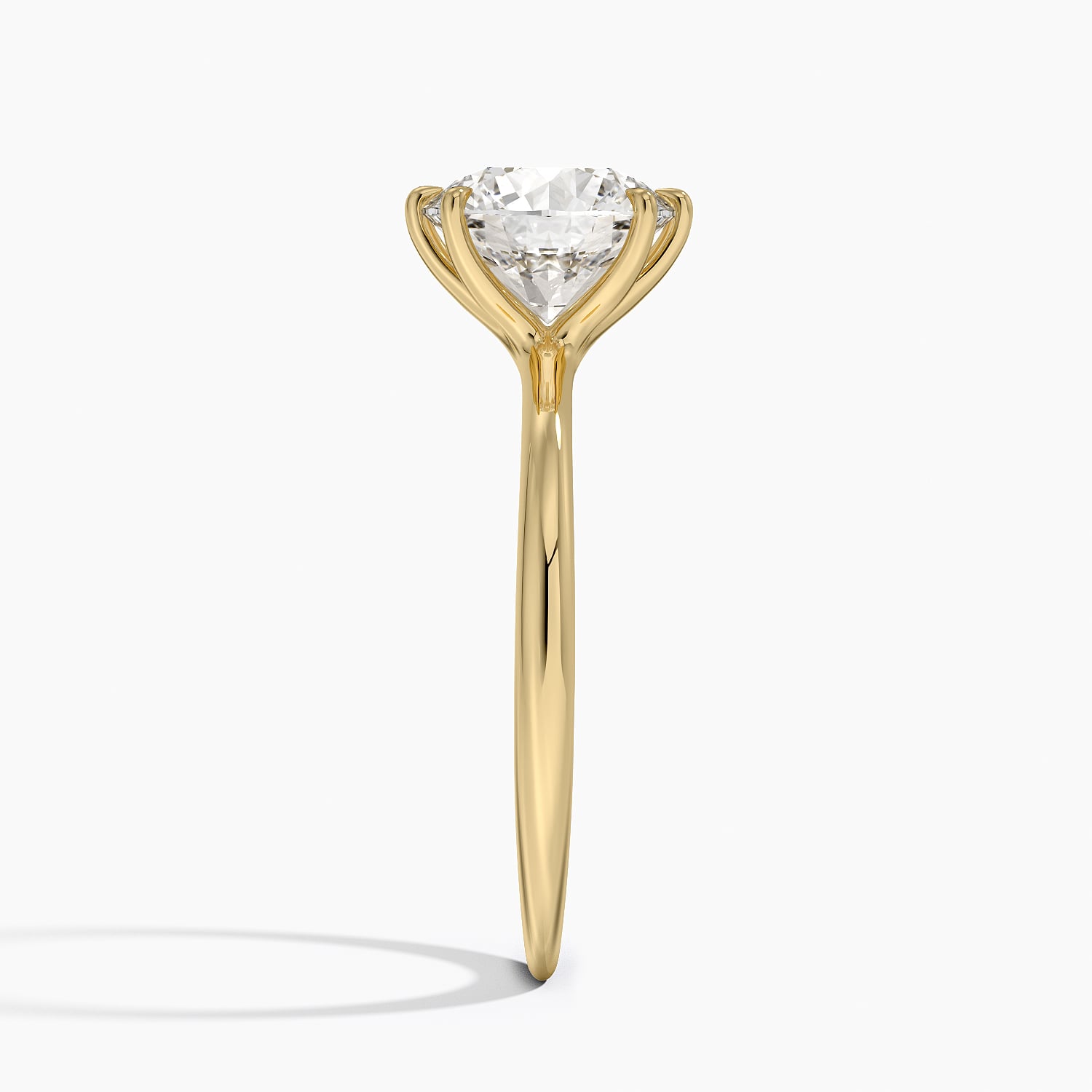 18K Yellow Gold Freesia Six-Prong Solitaire Ring, large side view