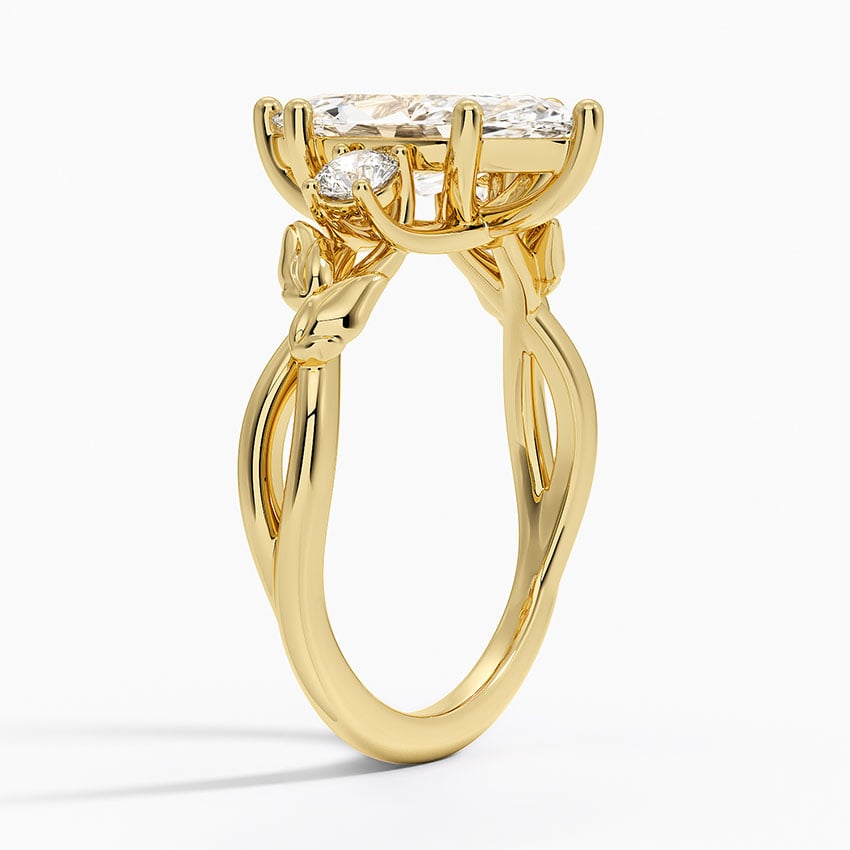 18K Yellow Gold Budding Willow Three Stone Diamond Ring