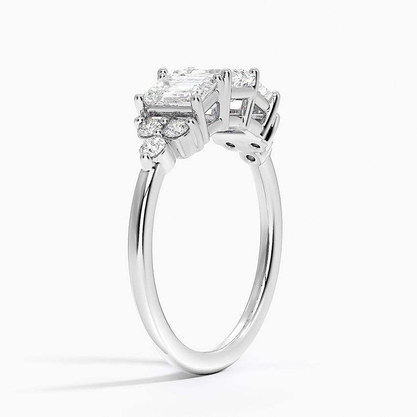 Platinum Sabine Cluster Diamond Ring, large side view