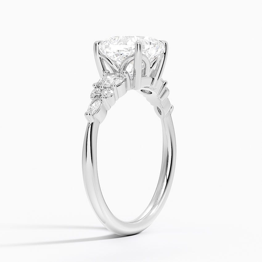 Three Stone Cluster Engagement Ring