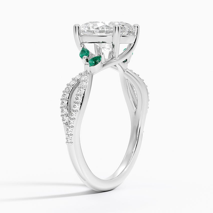 Luxe Willow Lab Emerald and Diamond Ring (1/8 ct. tw.)