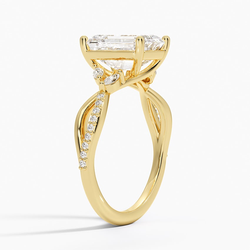18K Yellow Gold Petite Twisted Willow Diamond Ring