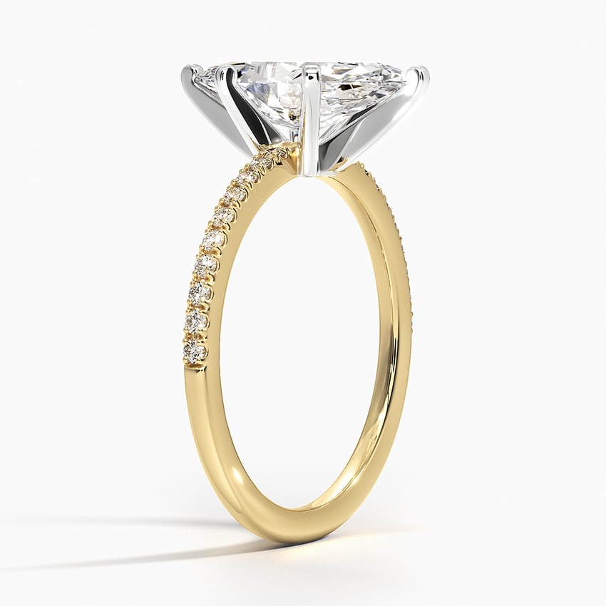 18K Yellow Gold Ballad Half Coverage Diamond Ring (1/8 ct. tw.)