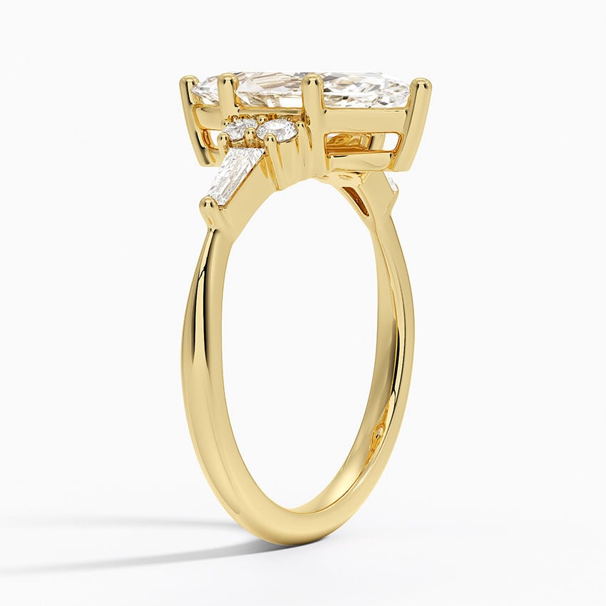 Round and Tapered Baguette Engagement Ring