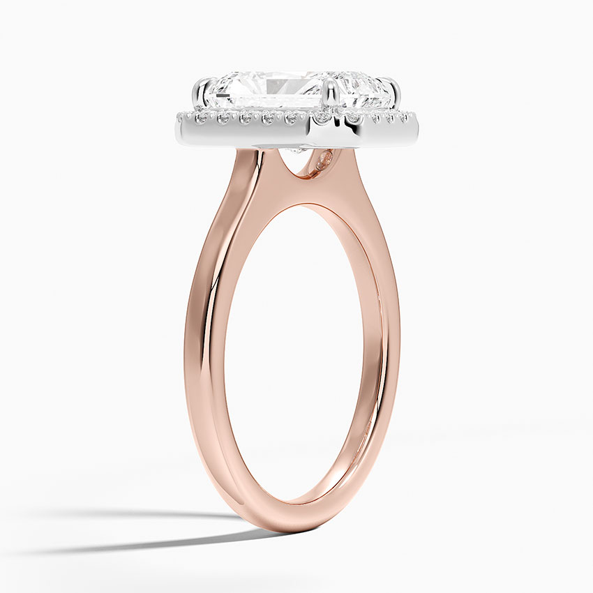 14K Rose Gold Platinum Mixed Metal Julia Halo Diamond Ring (1/5 ct. tw.)
