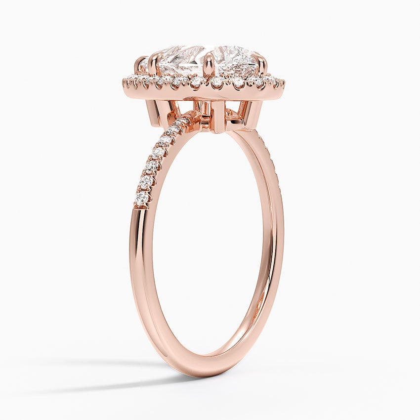 14K Rose Gold Cambria Halo Diamond Ring
