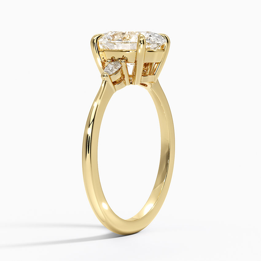 18K Yellow Gold Aria Three Stone Diamond Ring (1/10 ct. tw.)