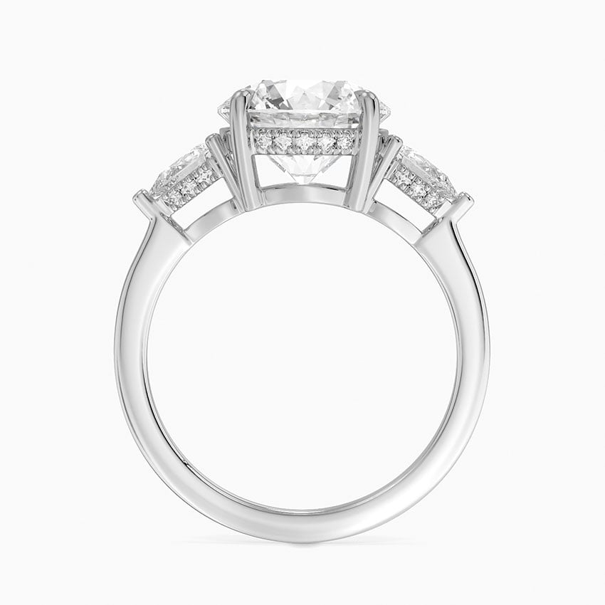 18K White Gold Adorned Opera Three Stone Diamond Ring (1/2 ct. tw.)
