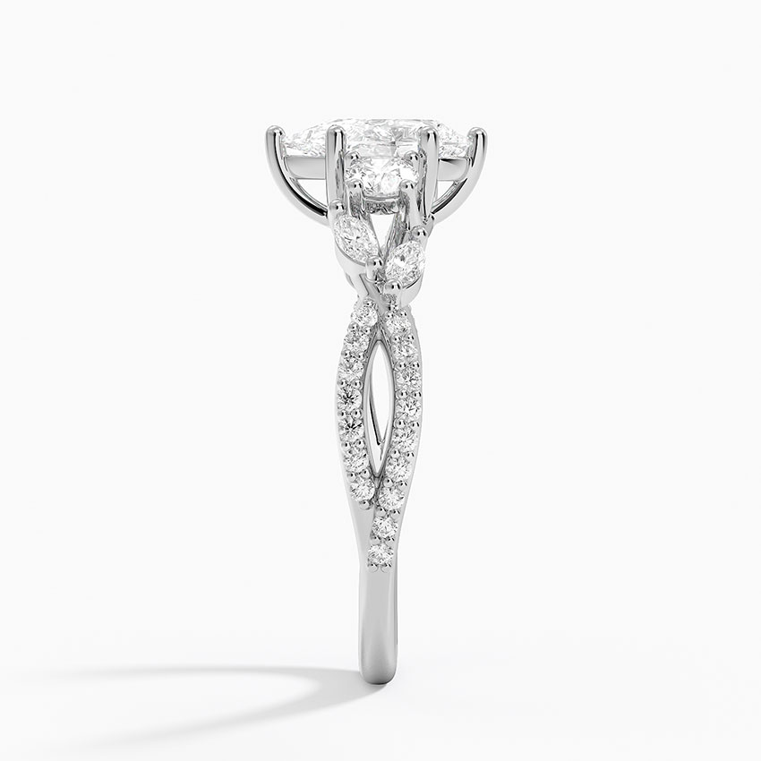 18K White Gold Luxe Willow Three Stone Diamond Ring (1/2 ct. tw.)