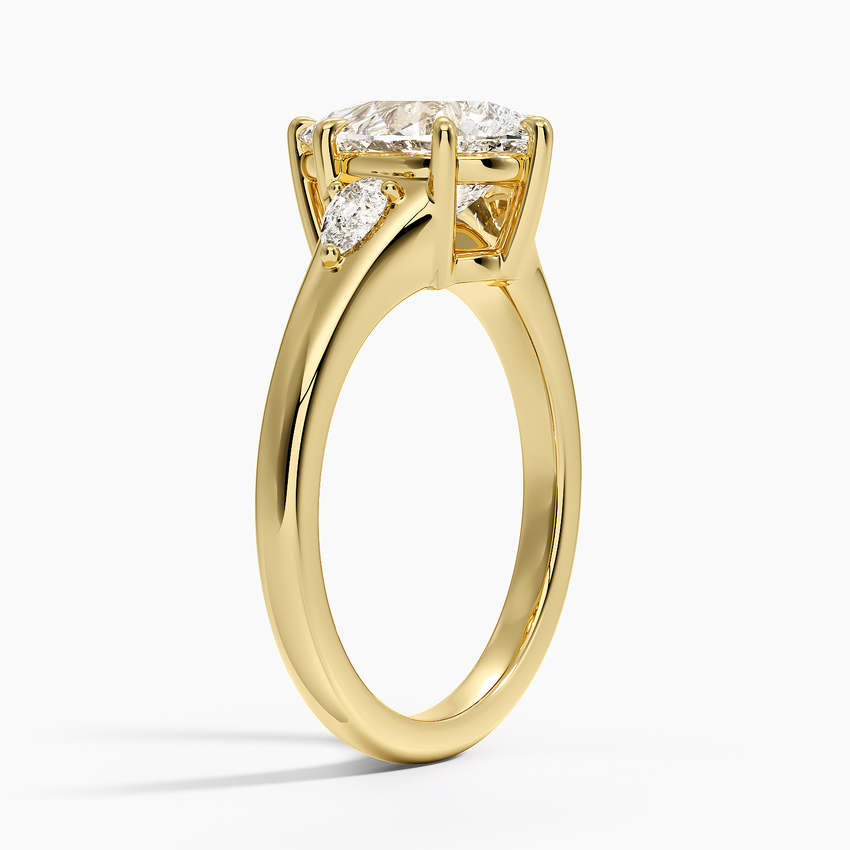 18K Yellow Gold Aria Three Stone Signet Diamond Ring (1/4 ct. tw.)