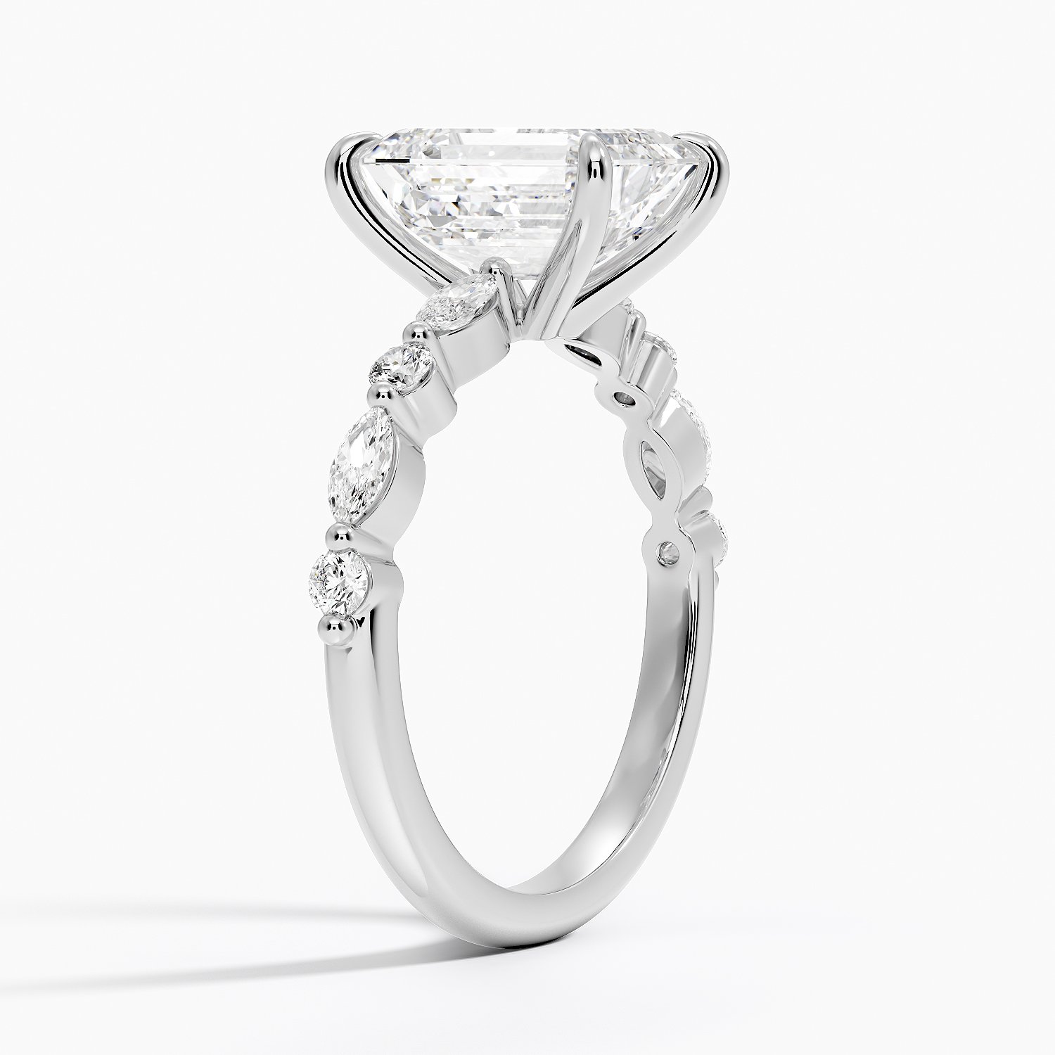 Round and Marquise Engagement Ring
