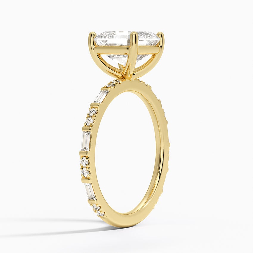 Luz Baguette and Round Diamond Ring