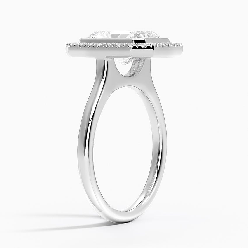 18K White Gold Bezel Halo Diamond Ring (1/4 ct. tw.)