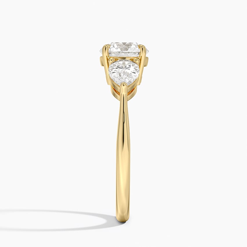 18K Yellow Gold Luxe Opera Three Stone Diamond Ring