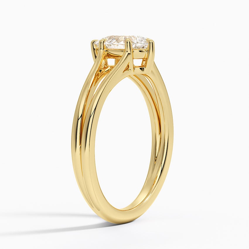 18K Yellow Gold Tressa Split Shank Solitaire Ring