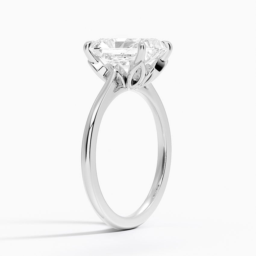 18K White Gold Petal 1.5mm Solitaire Ring