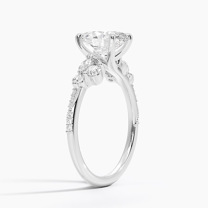 Platinum Luxe Camellia Milgrain Diamond Ring