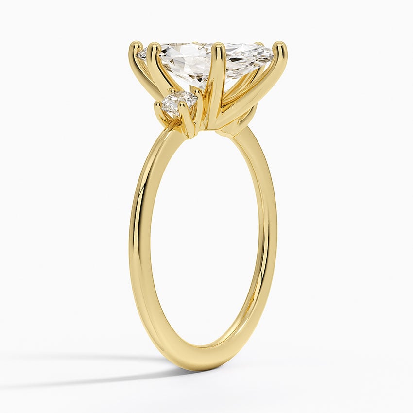 18K Yellow Gold Aimee Three Stone Diamond Ring