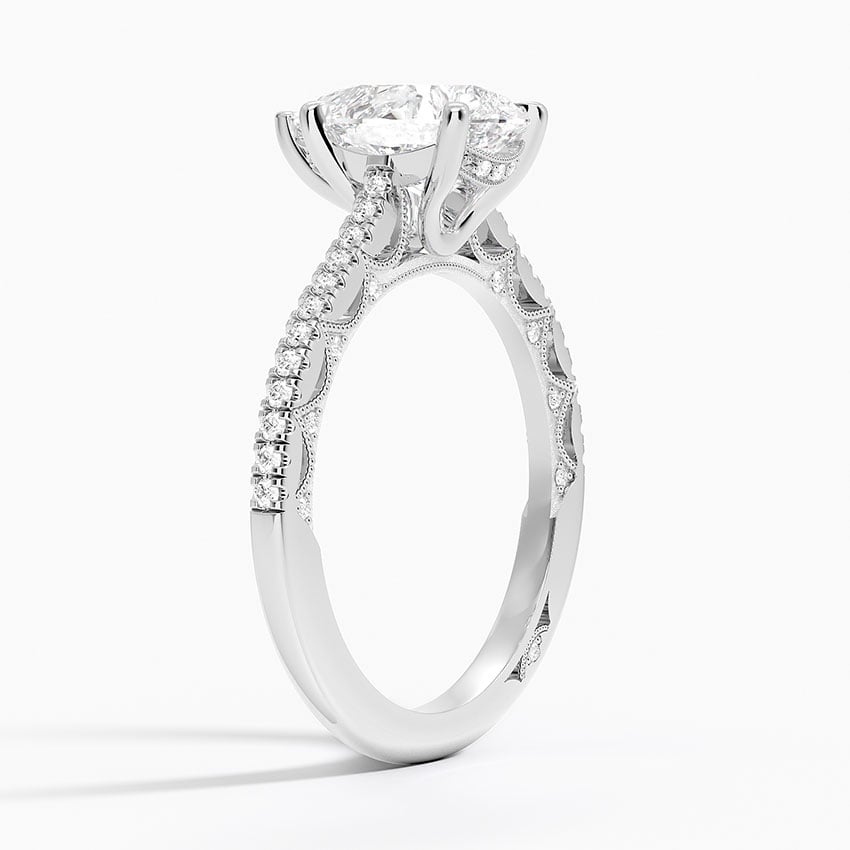 Tacori Lunetta Crescent Cathedral Diamond Ring