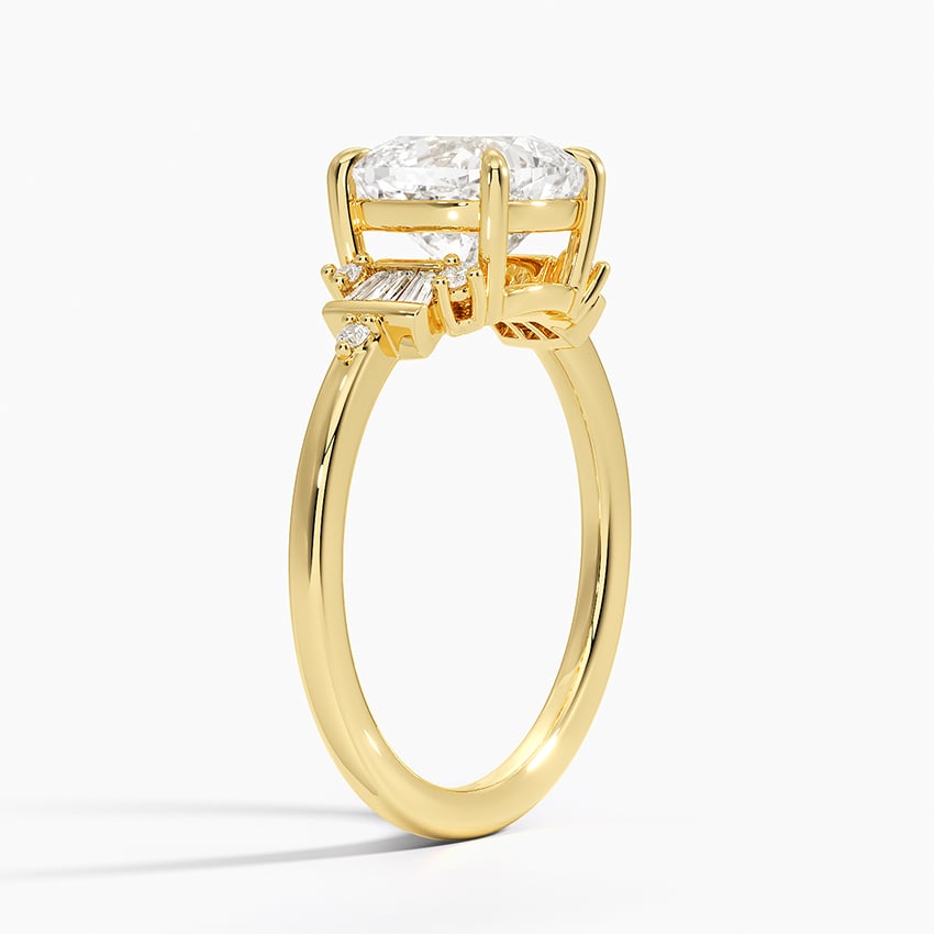 Art Deco Tapered Baguette Cluster Engagement Ring
