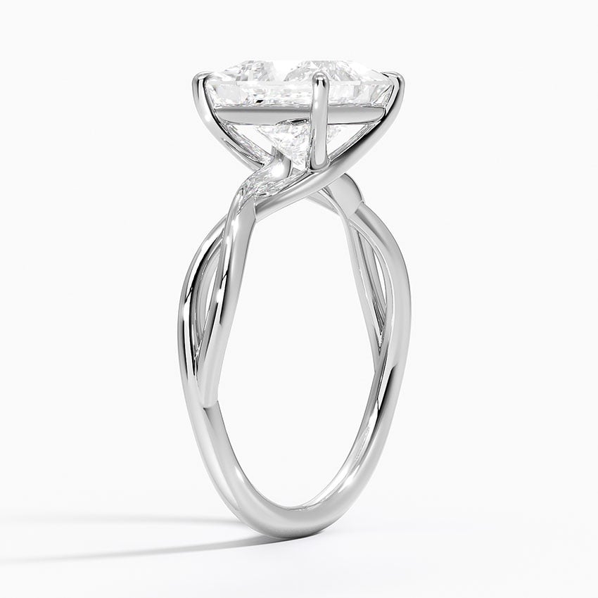 18K White Gold Alya Twist Solitaire Ring