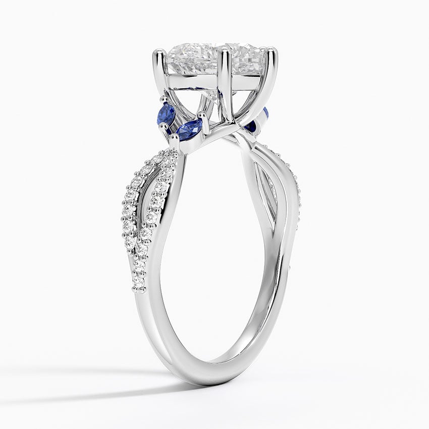 Diamond and Sapphire Engagement Ring