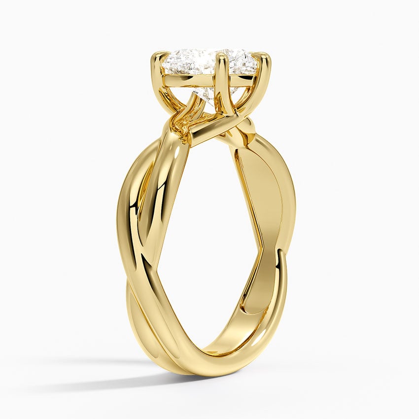 18K Yellow Gold Hazel Twist Solitaire Diamond Ring
