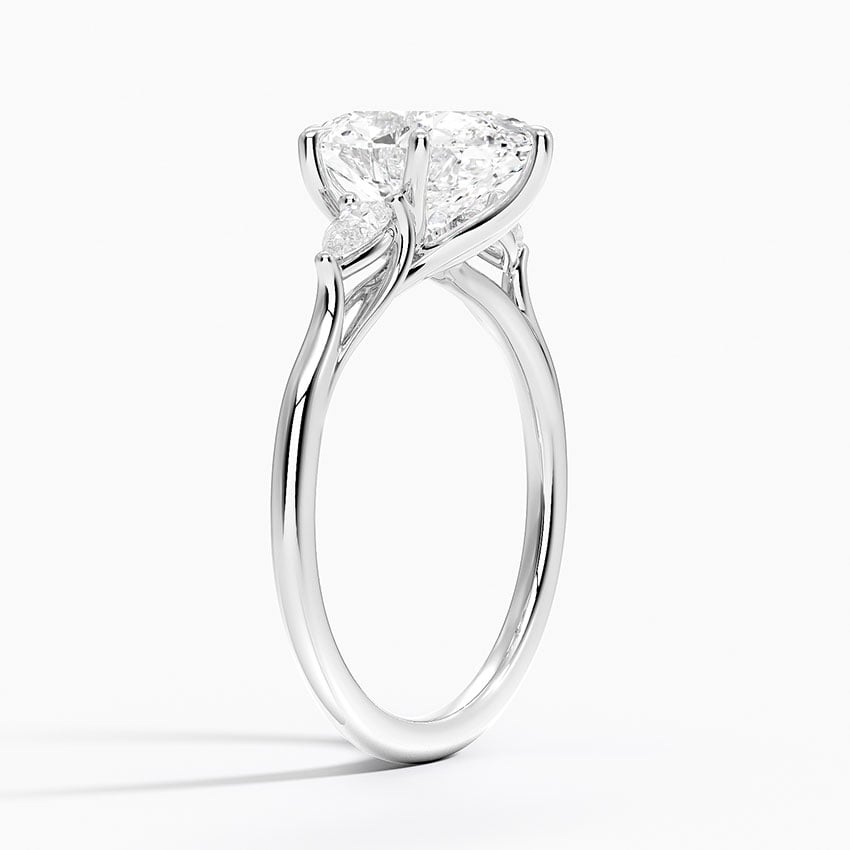18K White Gold Delilah Three Stone Pear Diamond Ring (1/5 ct. tw.)