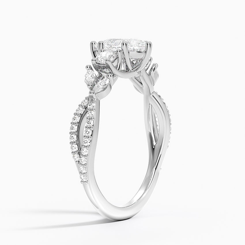 18K White Gold Luxe Willow Three Stone Diamond Ring (1/2 ct. tw.)